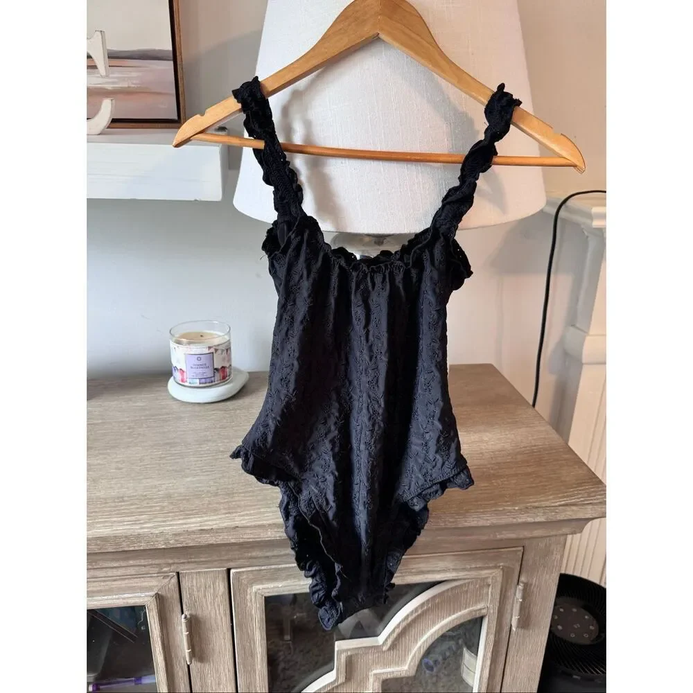 Frankies Bikinis Lucia Eyelet‎ One Piece Swimsuit Size XS